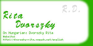 rita dvorszky business card